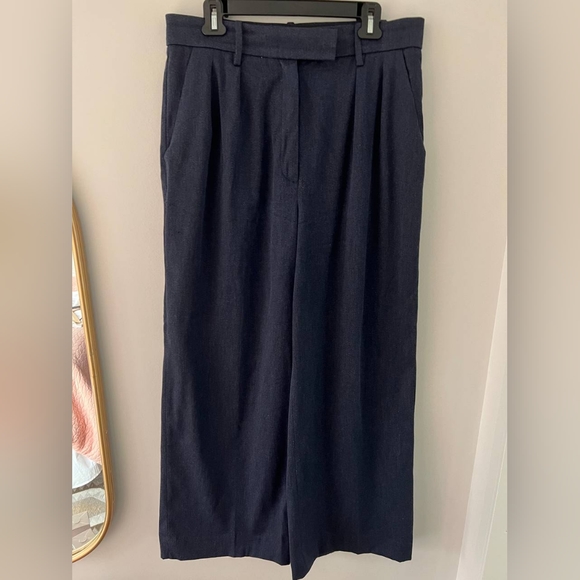 Banana Republic High Waisted Wide Leg Italian Marino Pant in Indigo (NWT) - Picture 5 of 8